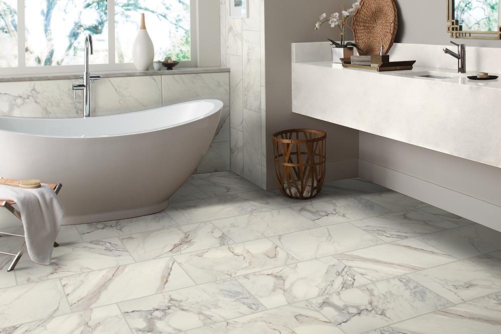 Bathroom Porcelain Marble Tile - At Home Floors in Largo, MN